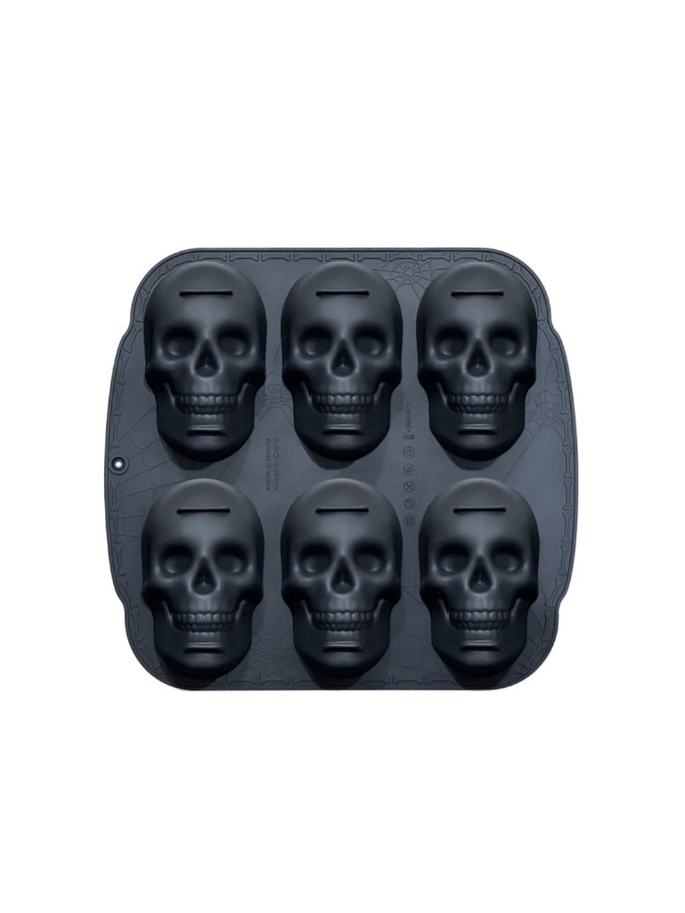 Skull Silicone Baking Mold - Black 6-Cavity